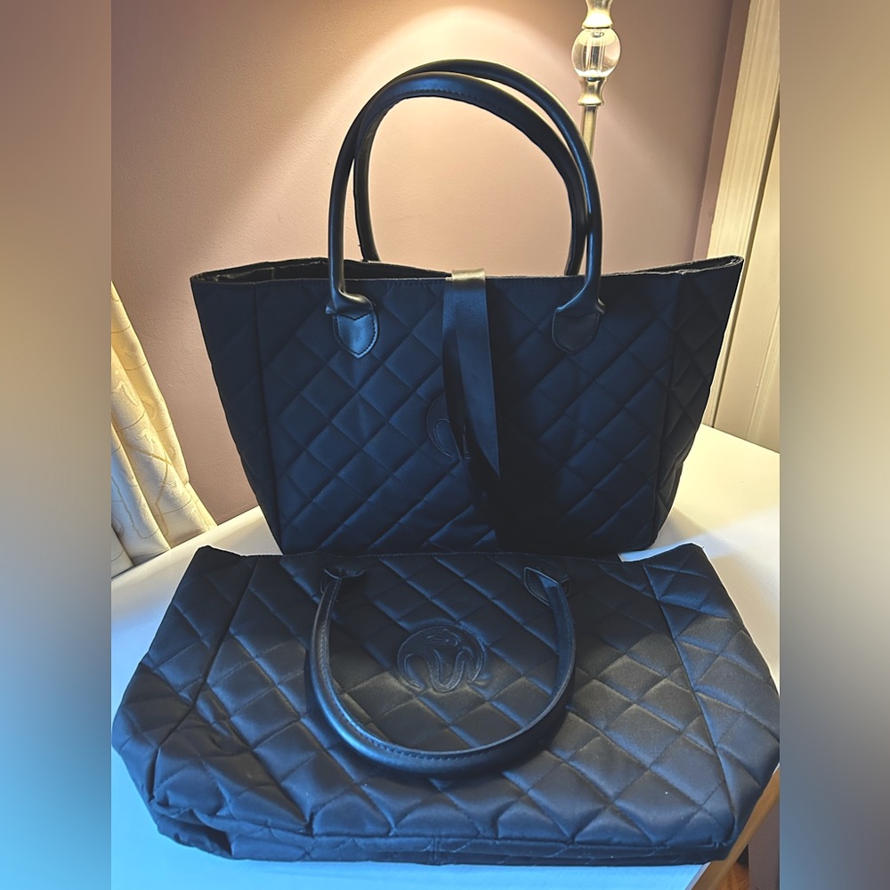 NWT black satchel tote lot of 2 bags, travel chic